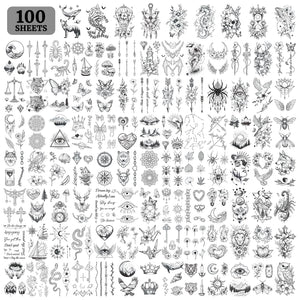 Tatuajes temporales Cerlaza en paquete de 100 hojas para cambiar de aspecto.