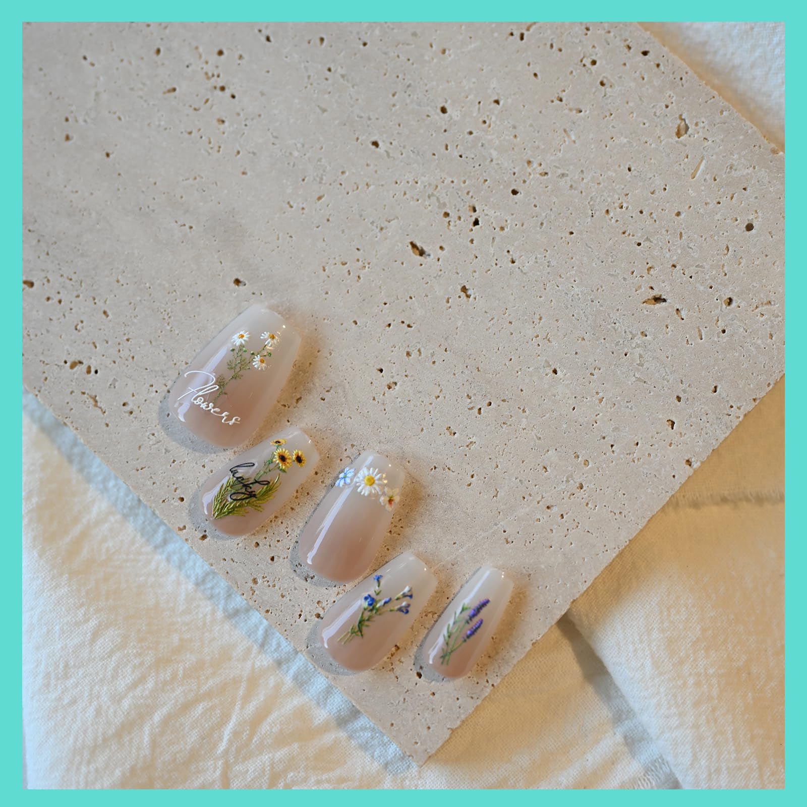 Cestsiren arte uñas flores autoadhesivas 3D, ideal para proyectos en casa.