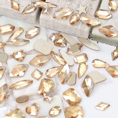 CESUSME gemas de vidrio champagne oro, perfectas para arte en uñas 3D.
