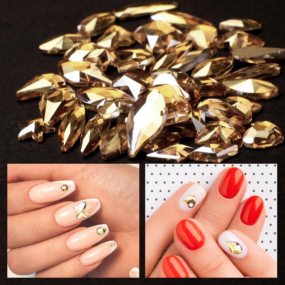 CESUSME accesorios de uñas champagne oro para glam en bodas y eventos.