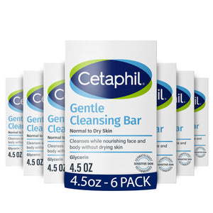 Cetaphil Barra Limpiadora Suave, empaque visible, ideal para uso diario en piel sensible.