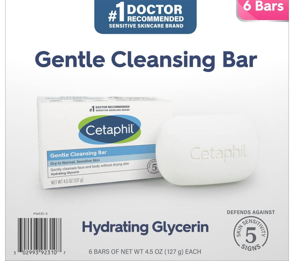 Cetaphil Barra limpieza suave en el frente del empaque