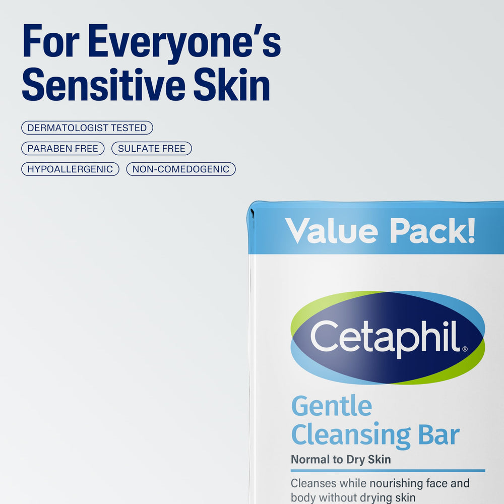 Cetaphil Barra sin jabón, opción suave que protege la barrera.