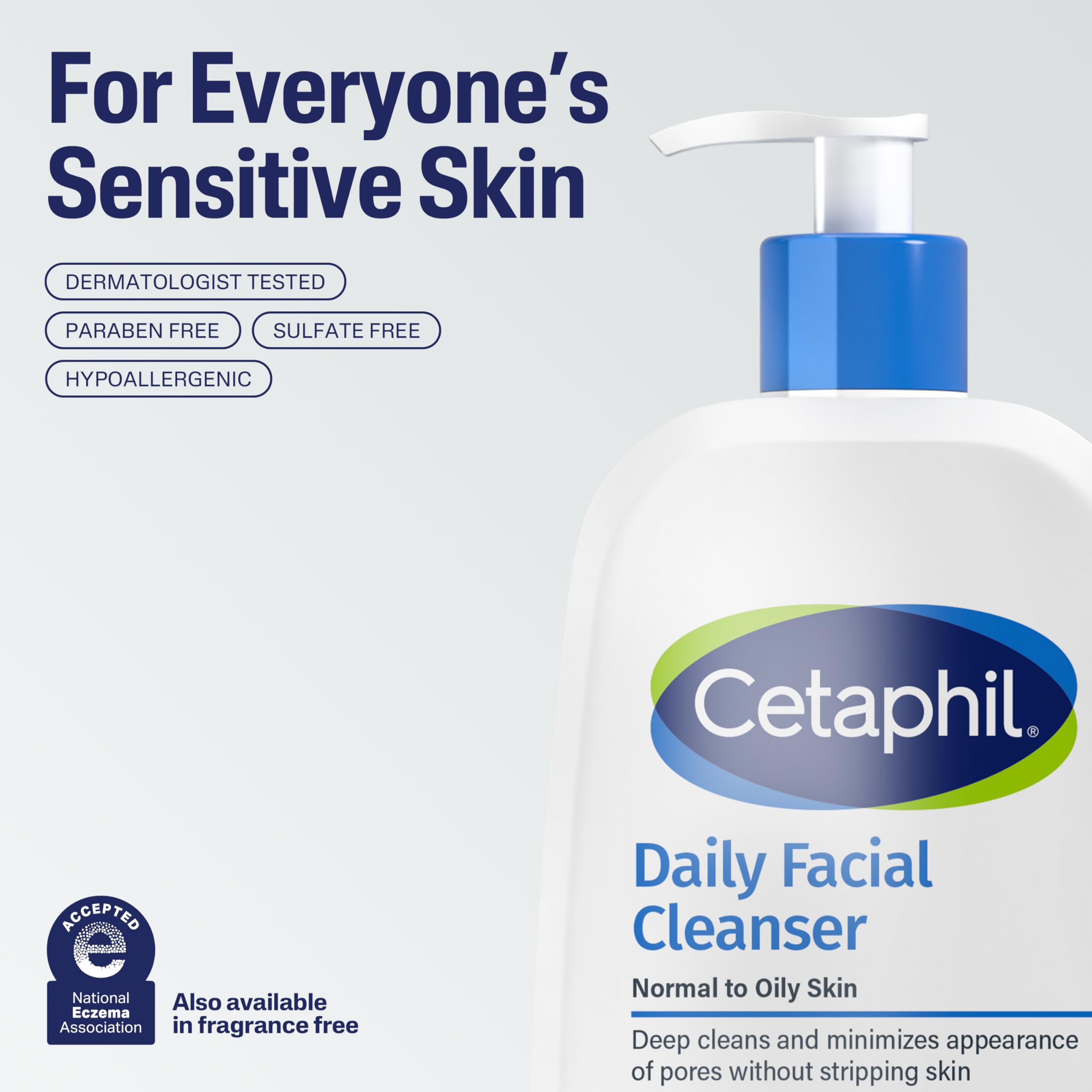 Cetaphil Daily Facial Cleanser envase práctico para uso diario.