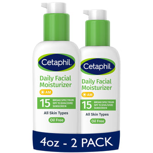 Cetaphil Hidratante Facial Diario SPF 15 en frasco, hidratación suave y protección diaria.