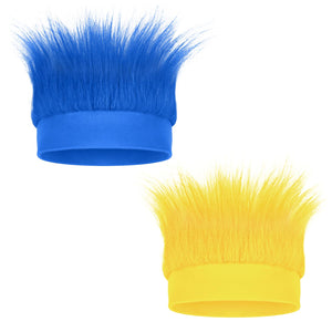CHAKAKA diadema con pelo azul y amarillo para fiestas y cosplay.