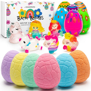 CHALEEMANG 6 piezas huevos bombas de baño para Pascua, regalo perfecto.