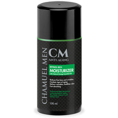 CHAMUEL MEN crema facial diaria en bote, hidrata y suaviza la piel.