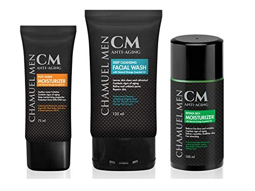 CHAMUEL MEN envase de 100 ml, cómodo para uso diario.