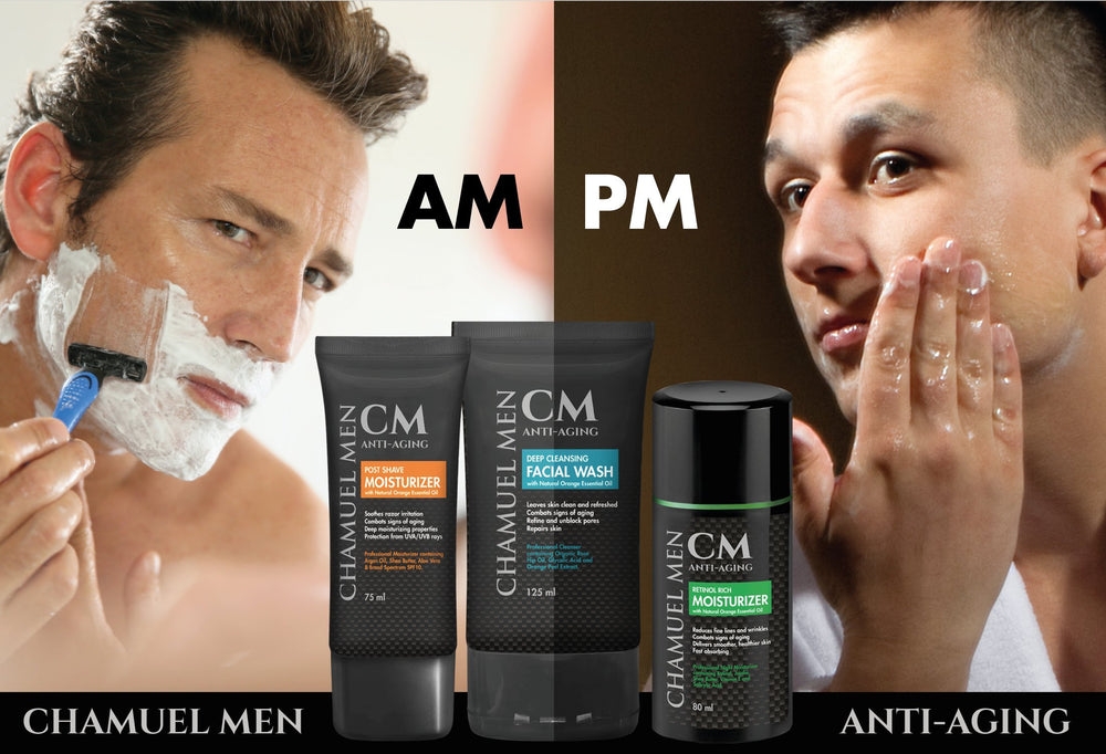 CHAMUEL MEN purificación suave de poros durante la noche.