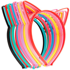 Chanaco diadema gato-orejas negro, accesorio elegante para fiestas y disfraces.