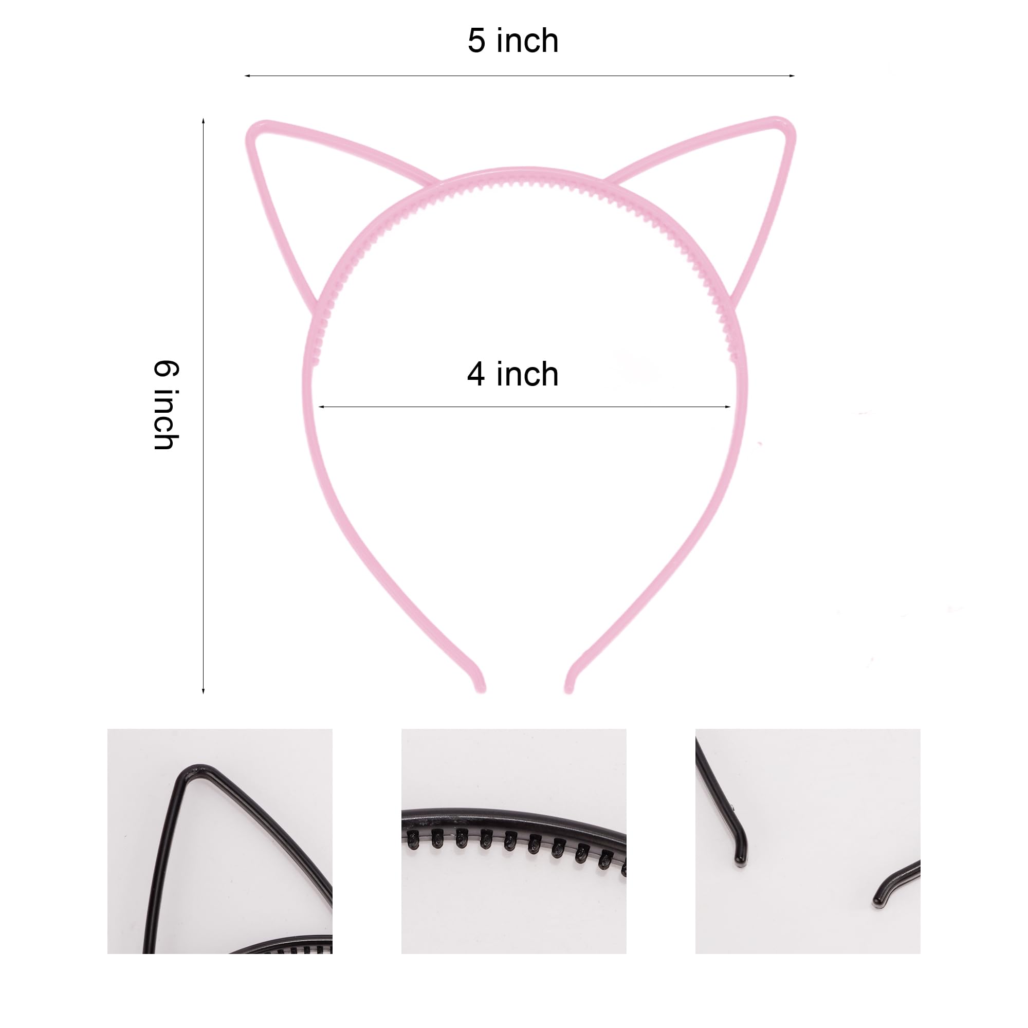 Chanaco diadema gato-orejas rosado, perfecto para cumpleaños y eventos.