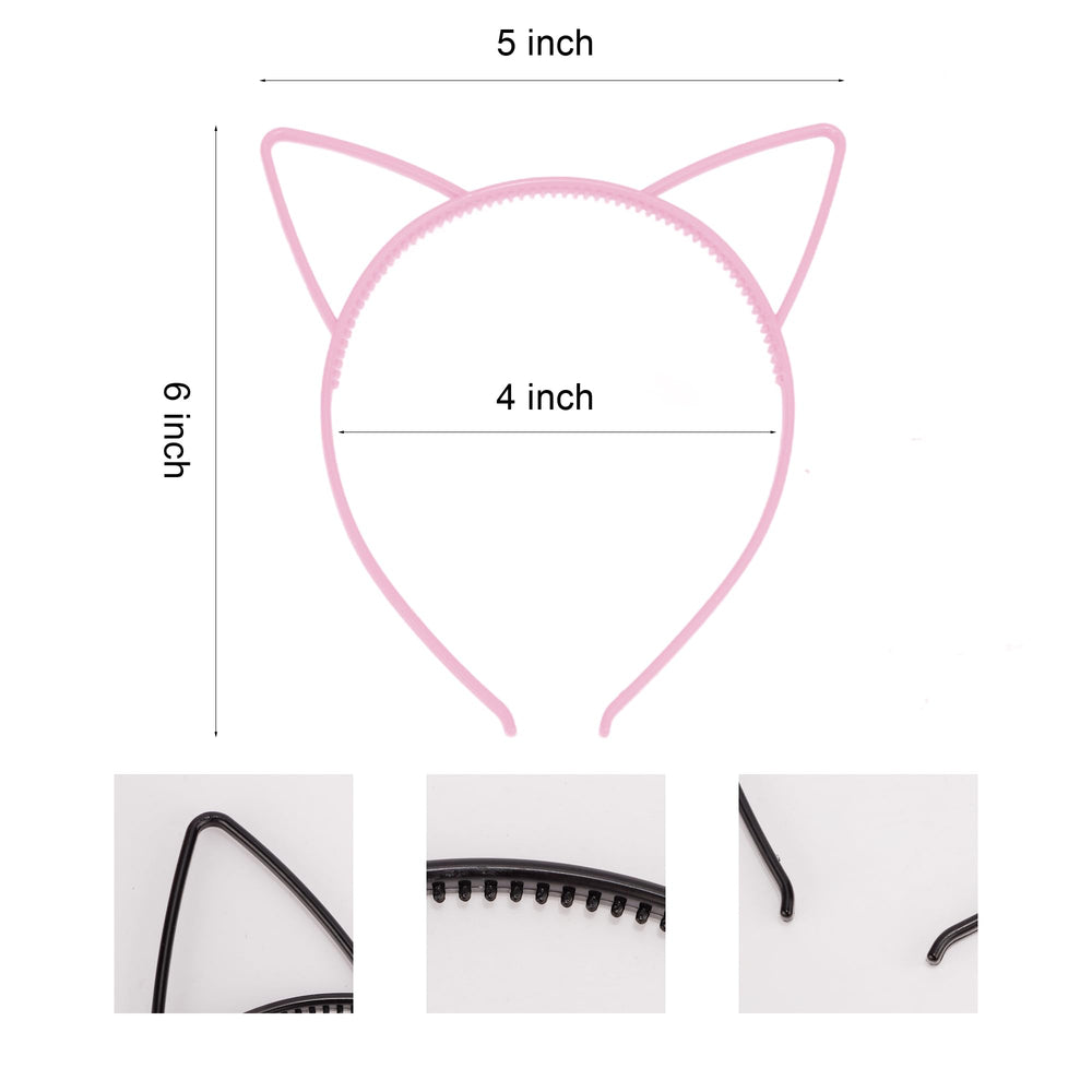 Chanaco diadema gato-orejas rosado, perfecto para cumpleaños y eventos.