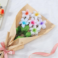 CHANDAT clips flor hibisco blanco, ideal para peinados de verano y playa.