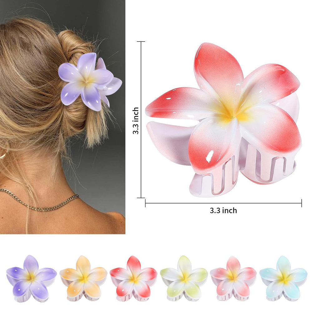 CHANDAT clip flor gradiente púrpura-naranja: ideal para días de pool y salidas.