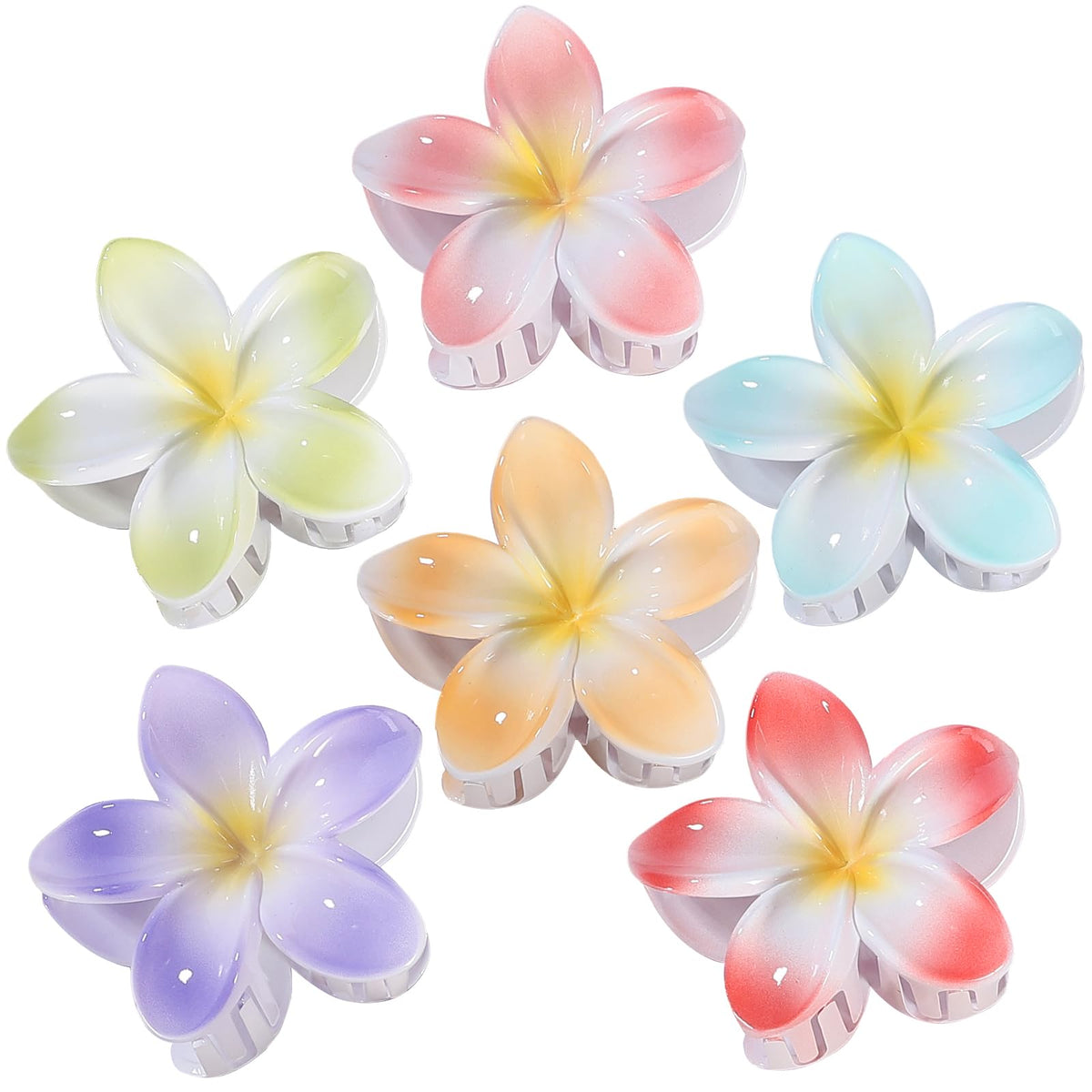 CHANDAT clip flor hibisco gradiente: sujetan el cabello con estilo, ideales para días de playa.