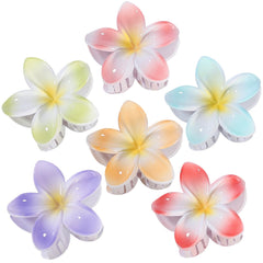 CHANDAT clip flor hibisco gradiente: sujetan el cabello con estilo, ideales para días de playa.