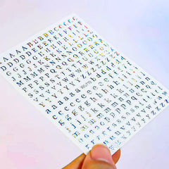 CHANGAR Stickers de letras iridiscentes para uñas, brillo cambiante y llamativo