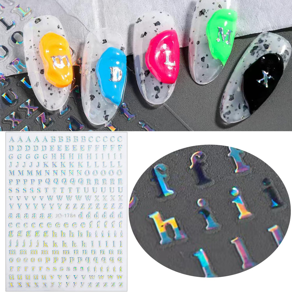 CHANGAR Stickers de letras rosas para uñas, estilo femenino y divertido