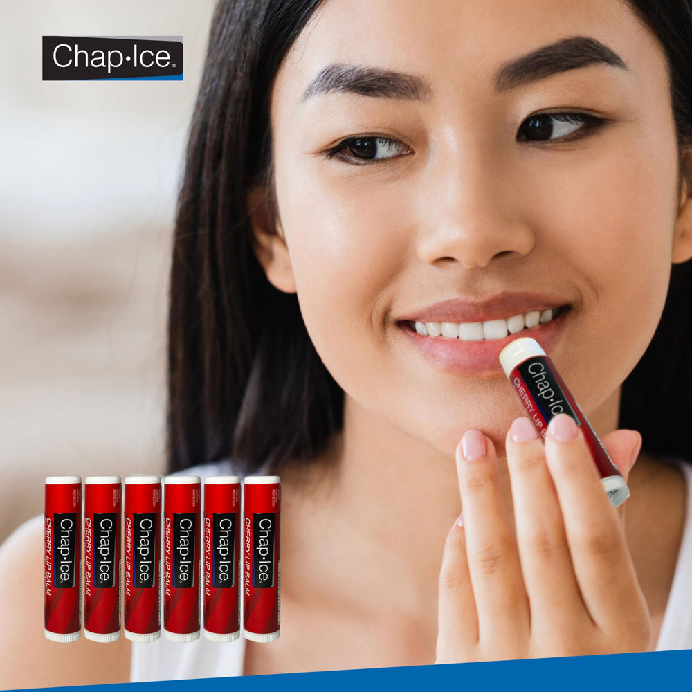 CHAP-ICE bálsamo en bolso: retoca labios en cualquier lugar.