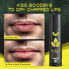 ChapChamp bálsamo labial para hombres, frente, sabor coco suave.