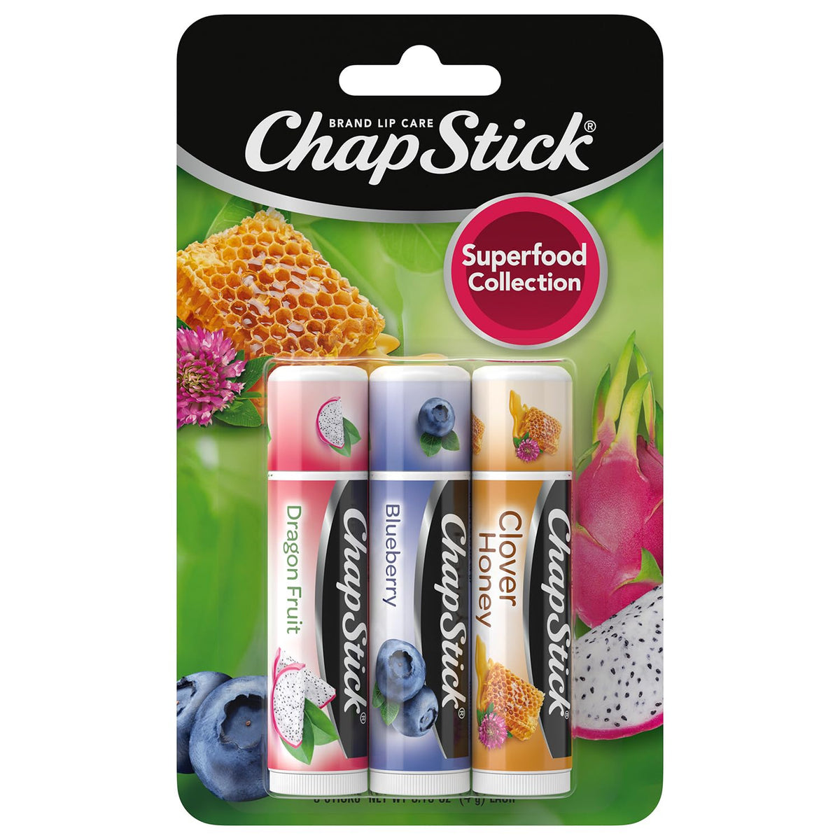 ChapStick bálsamo labial Fruta del Dragon, humecta labios sin grasa.