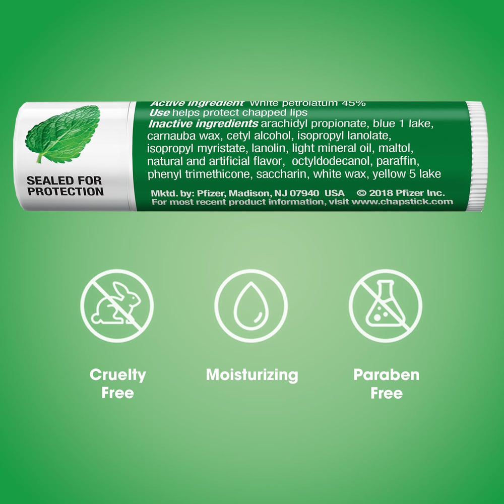 Uso diario de ChapStick Spearmint para labios secos