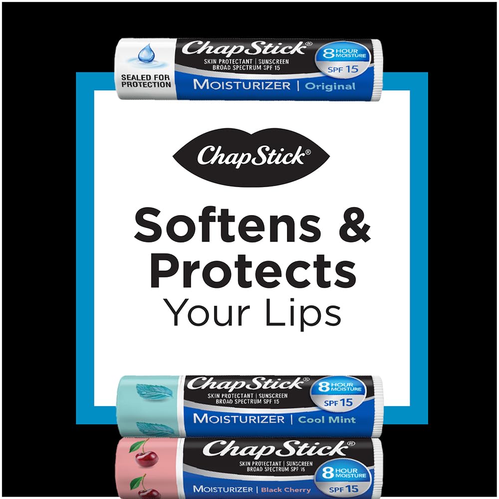 ChapStick 2-en-1 Menta Fresca con SPF 15 para frescura.