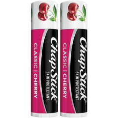 ChapStick Classic Cereza bálsamo labial 2-pack en estuche, hidratación diaria.