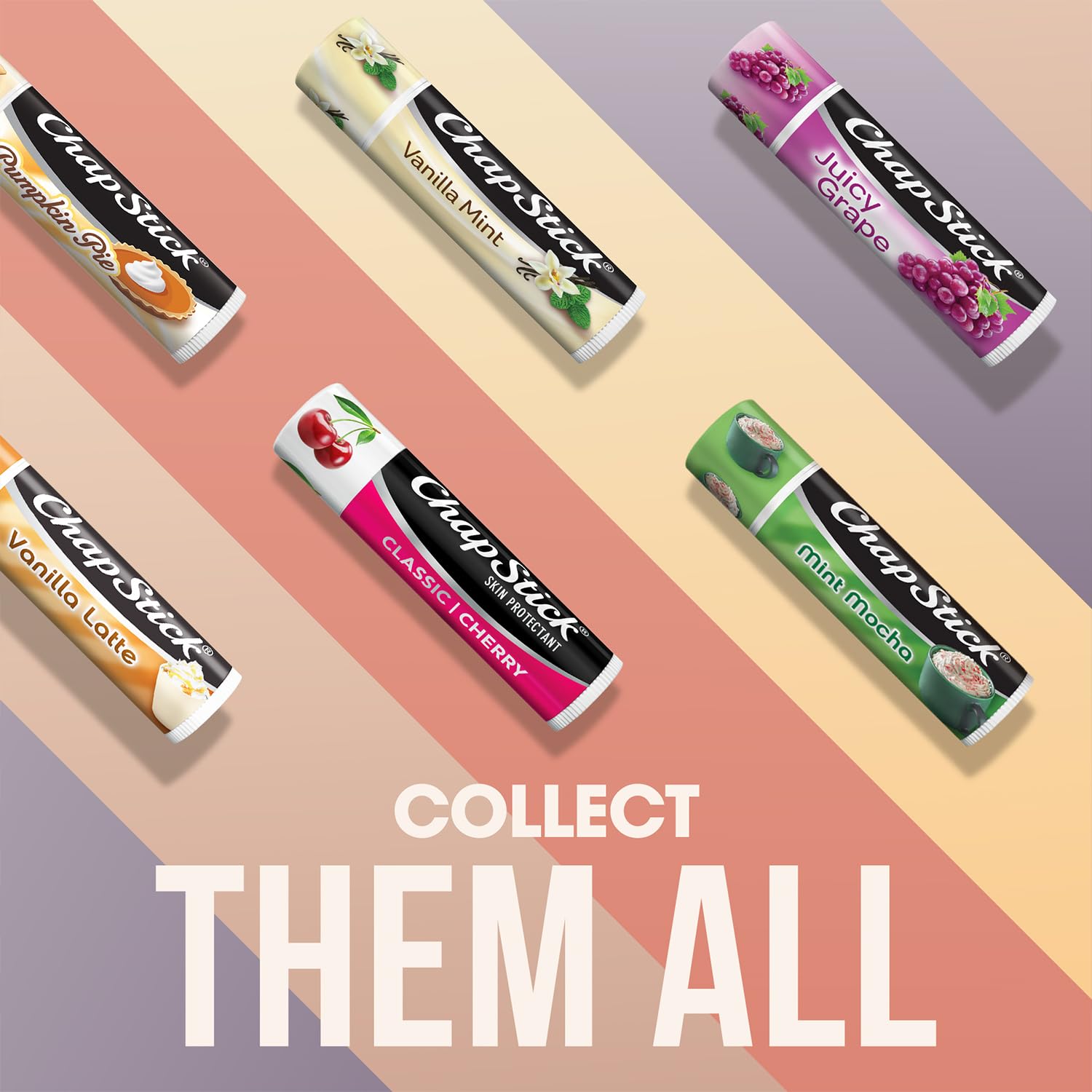 Embalaje brillante de ChapStick Cereza que destaca en la estantería.