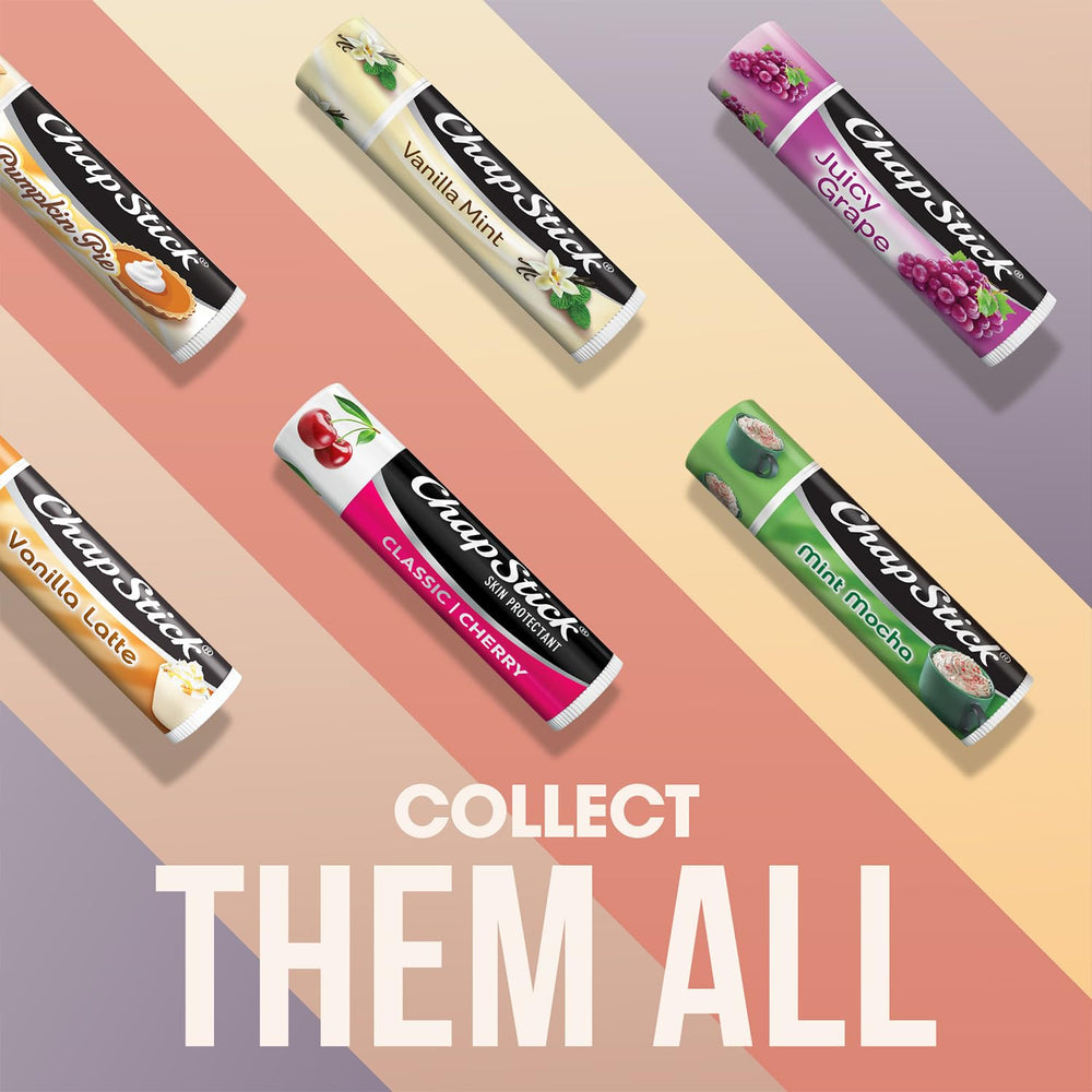 Embalaje brillante de ChapStick Cereza que destaca en la estantería.