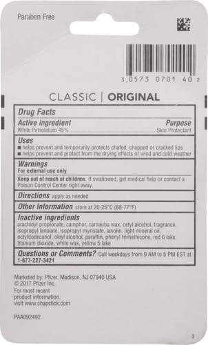 ChapStick Classic Original, tubo sin color para un look natural