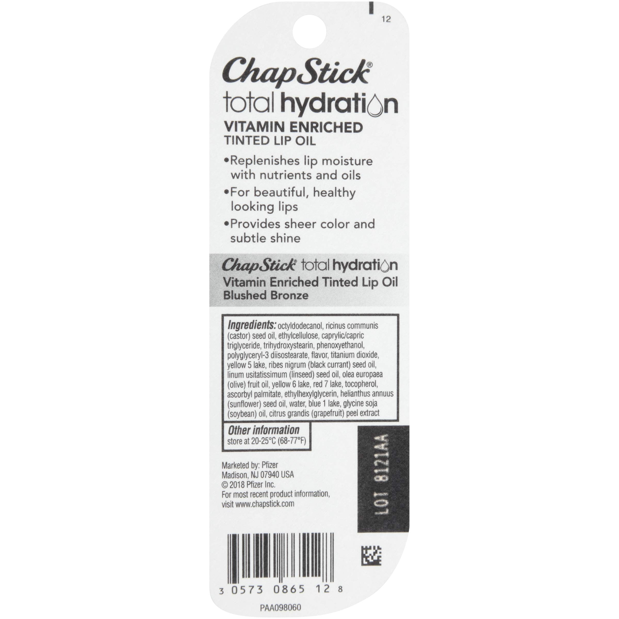 ChapStick Hidratación Total tono Ciruela Translúcido, labios nutridos y toque de color.