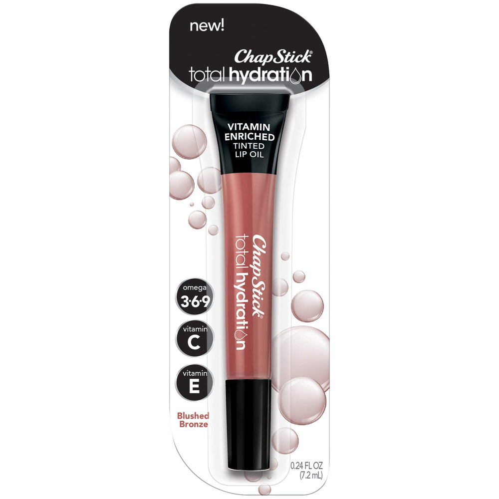 ChapStick Hidratación Total: aceite labial Bronce Sonrojado, hidratación duradera y brillo suave.