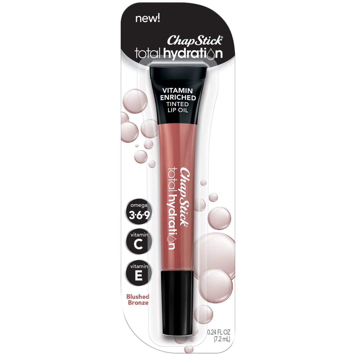 ChapStick Hidratación Total: aceite labial Bronce Sonrojado, hidratación duradera y brillo suave.