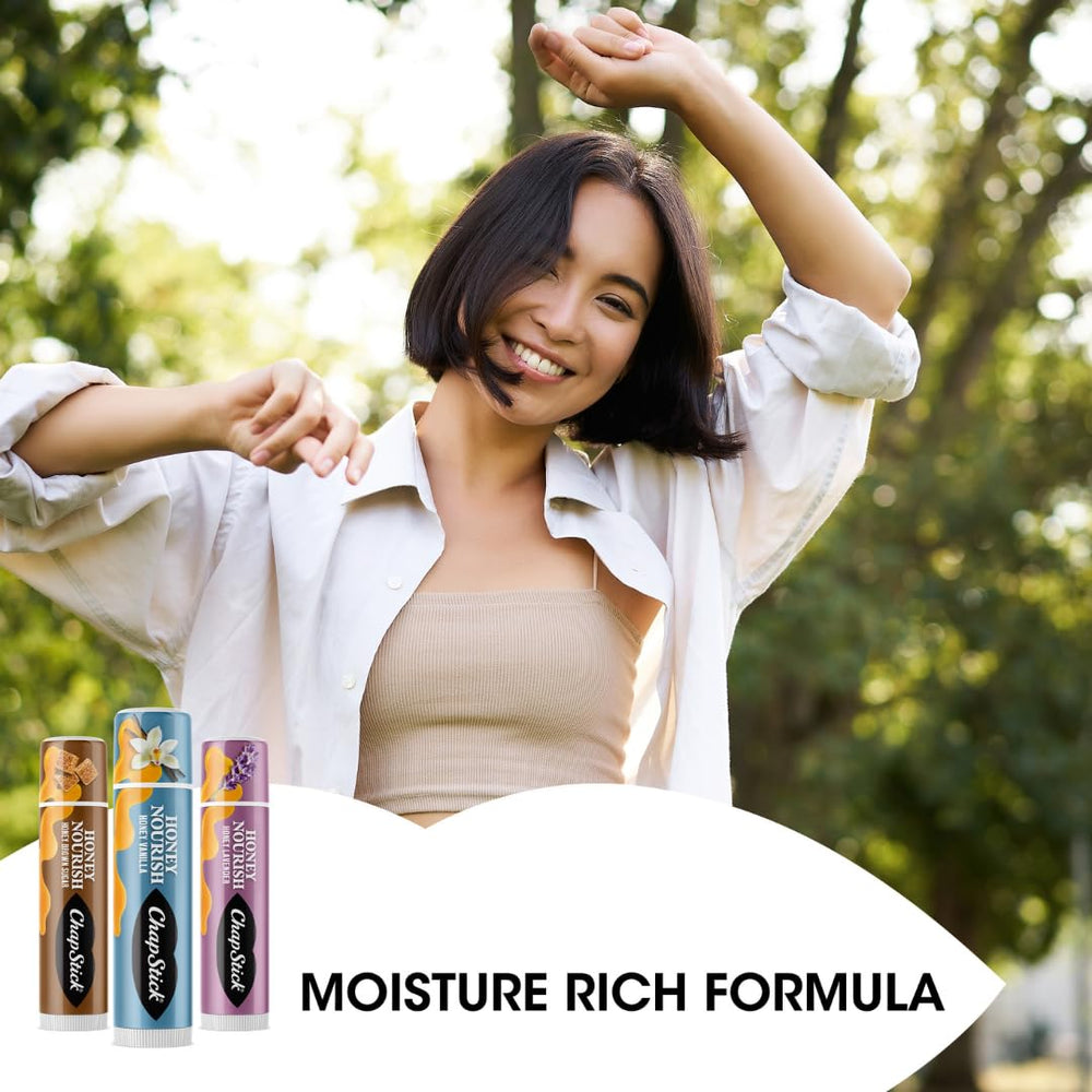 ChapStick Honey Nourish en empaque portátil para retoques en cualquier momento.