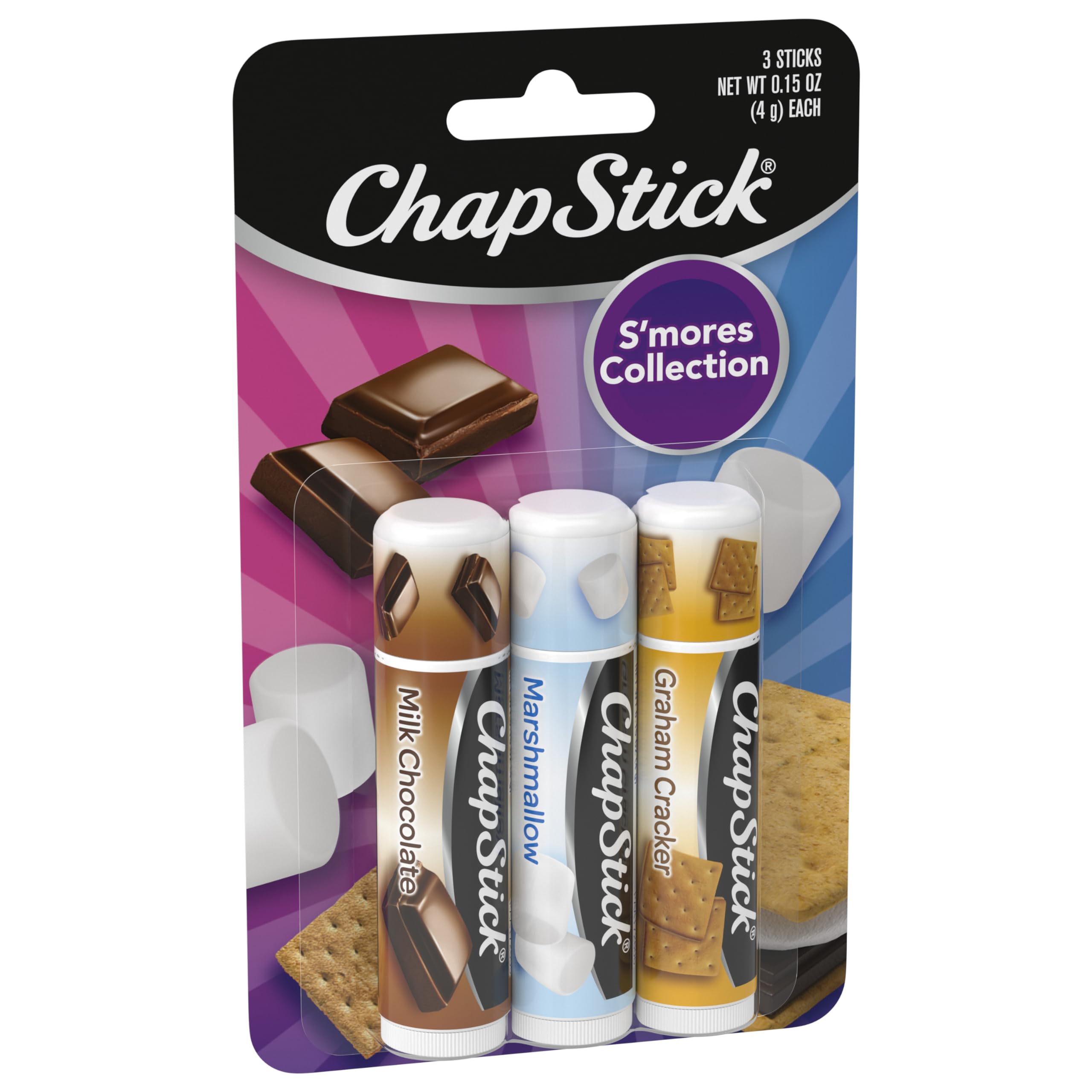 ChapStick S'mores sabor chocolate leche: bálsamo labial indulgente para el día.