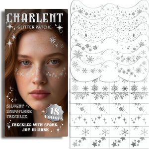 CHARLENT pecas copos de nieve brillantes para un maquillaje temporal festivo.