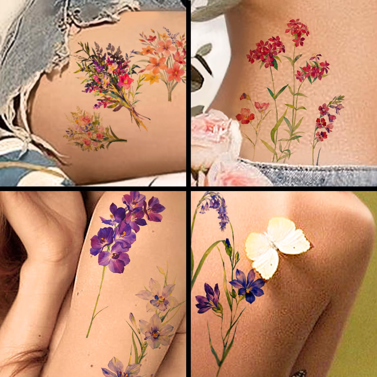 CHARLENT tatuajes arte floral: diseños sutiles para clavícula.