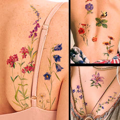 CHARLENT tatuajes margaritas acuarela: regalo perfecto para festivales.