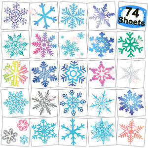 CHARLENT tatuajes temporales copos de nieve brillantes para fiestas infantiles.