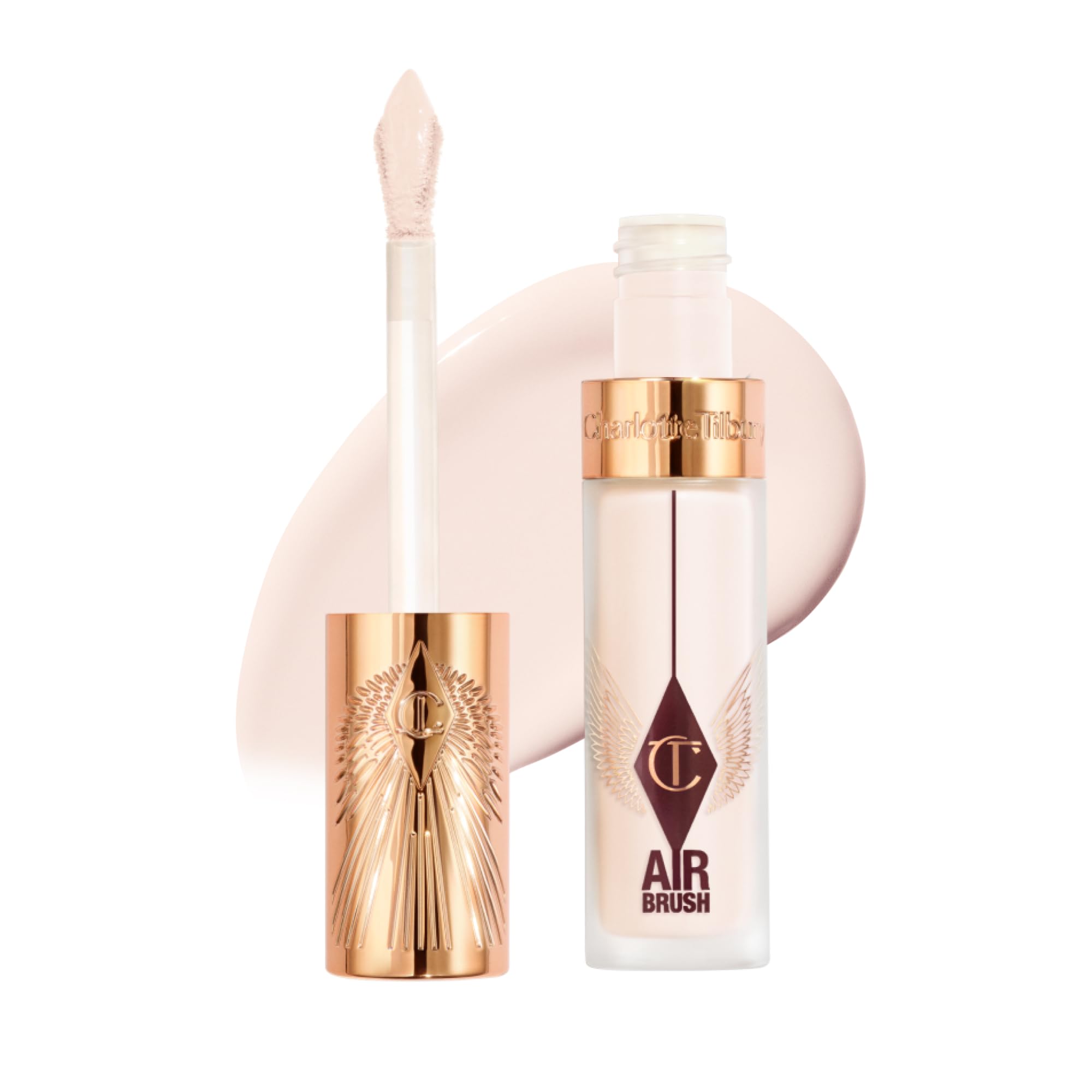 Charlotte Tilbury AIRbrush Flawless Blur Concealer, empaque elegante para retoques rápidos