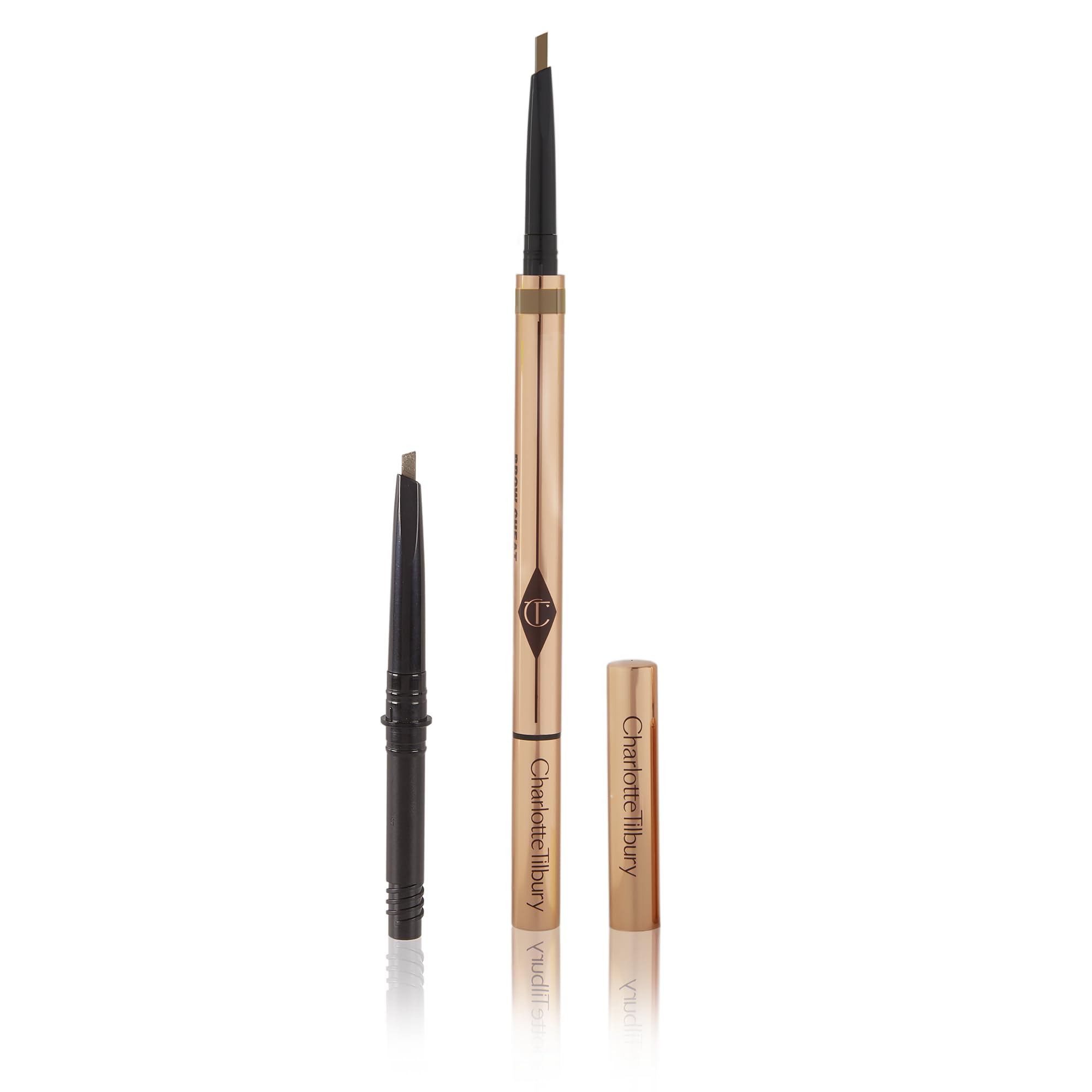 Lápiz Brow Cheat con trazos naturales y efecto pelo para cejas definidas.