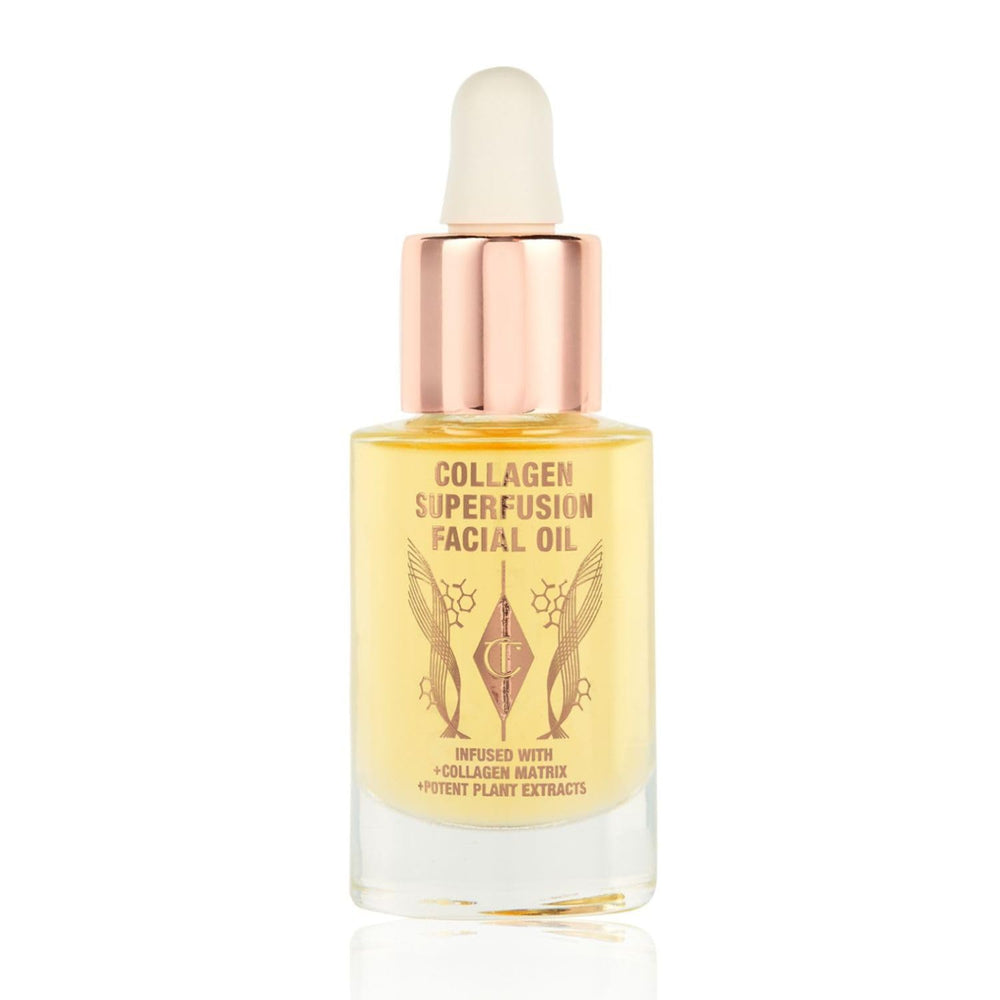 Charlotte Tilbury Colageno Superfusion, frasco frontal, brillo natural para la piel.