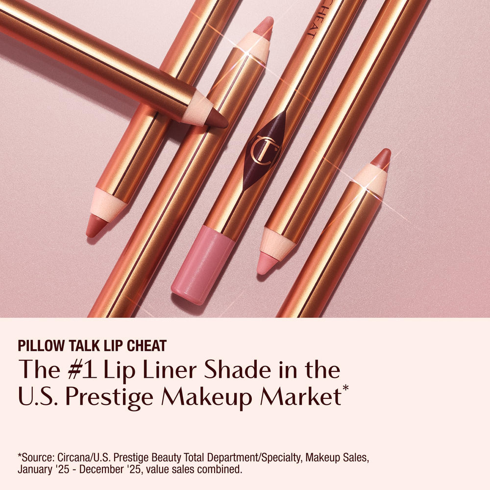 Charlotte Tilbury Lip Cheat waterproof formula keeps color intact during activities.