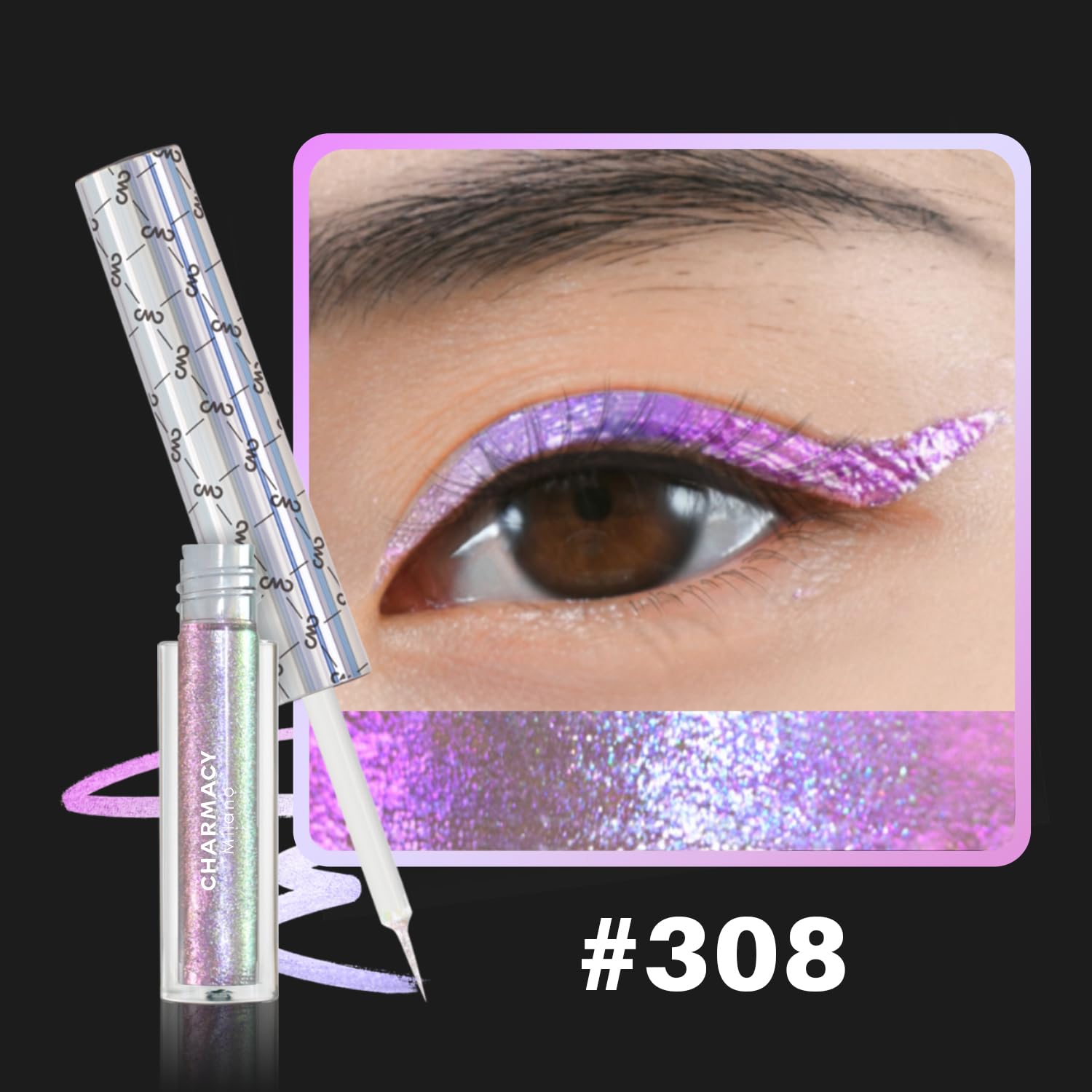 CHARMACY delineador líquido: cambio de color en la mirada para efectos dúo cautivadores.