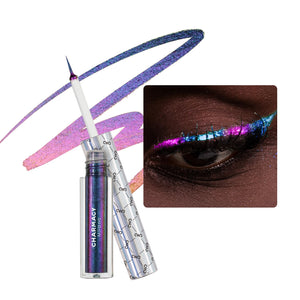 CHARMACY Chameleon delineador liquido con brillo purpura-oro para estilos cambiantes.