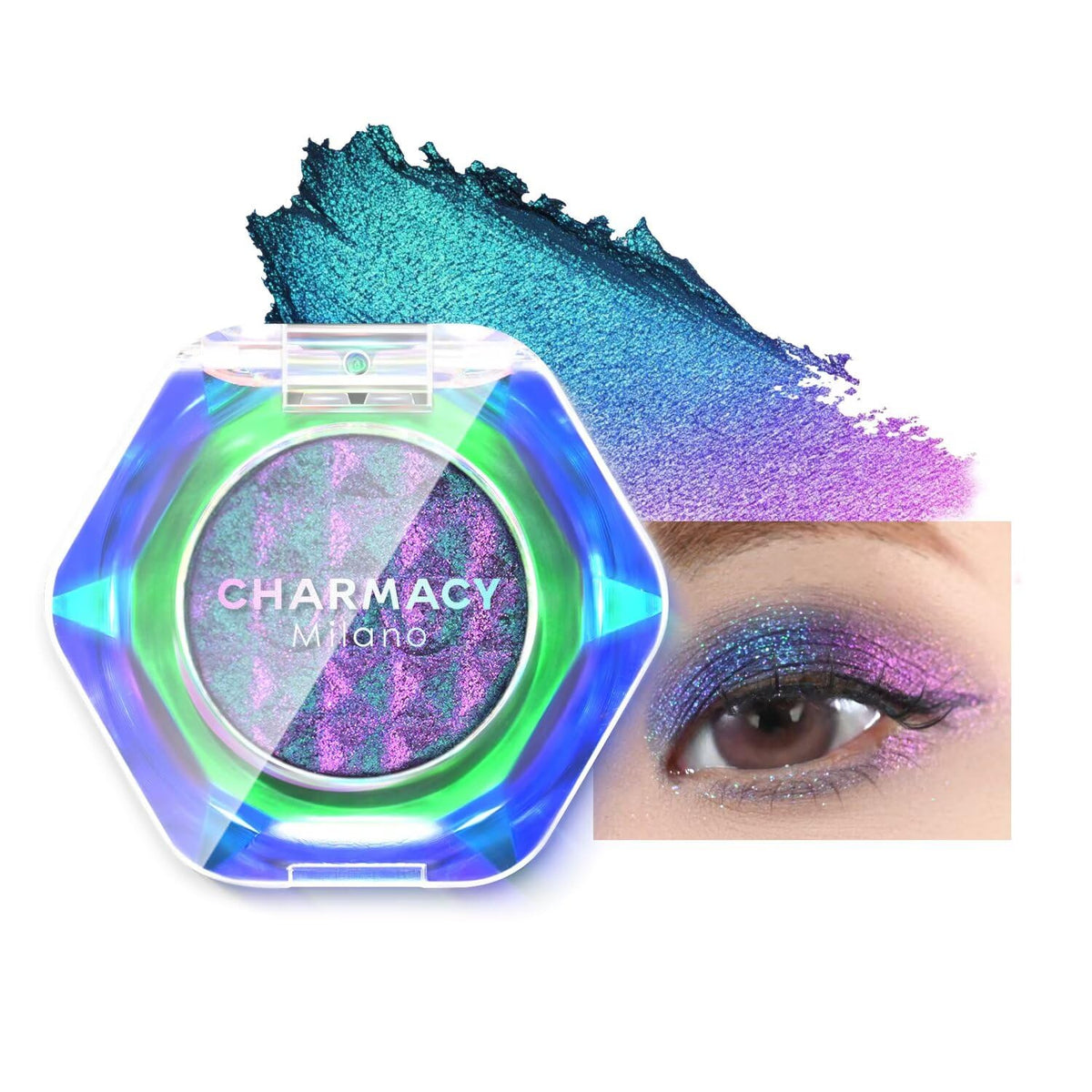 CHARMACY sombra multicromática con brillo, ideal para looks cambiantes.