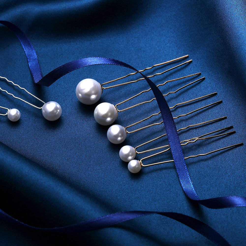 Prendedores Charonle con perla brillante, ideal para acentos elegantes en eventos.