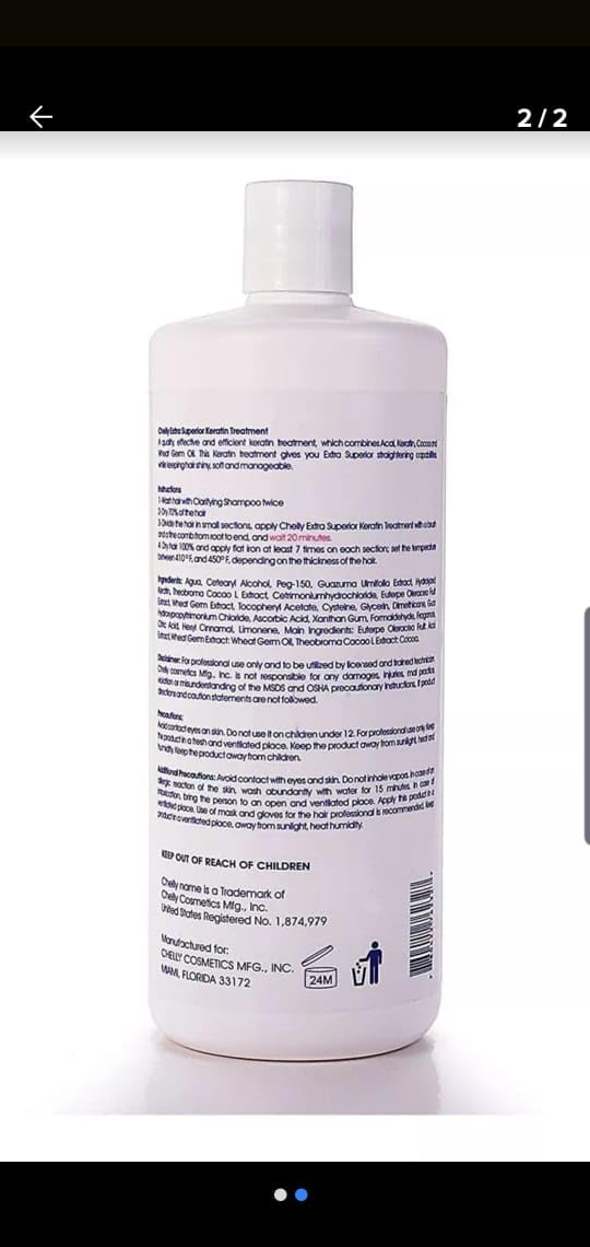 Chelly Keratina Brasileña Superior: aplicación profesional en cabellera para un resultado liso y manejable.